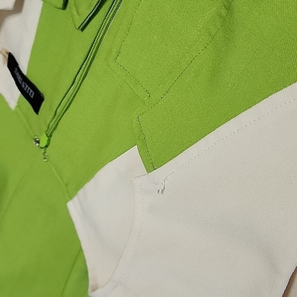 Ellen Tracy Lime Cream Dress Sz 4 - Picture 13 of 13